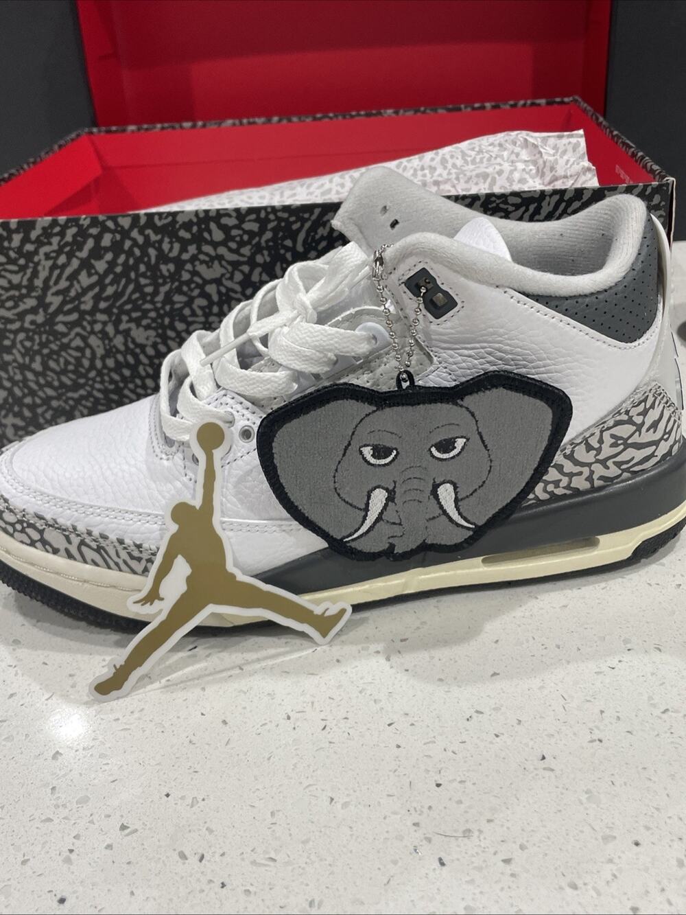 Jordan 3 Retro Hide N' Sneak Size 6.5Y /8W Black Elephant DX6665-100
